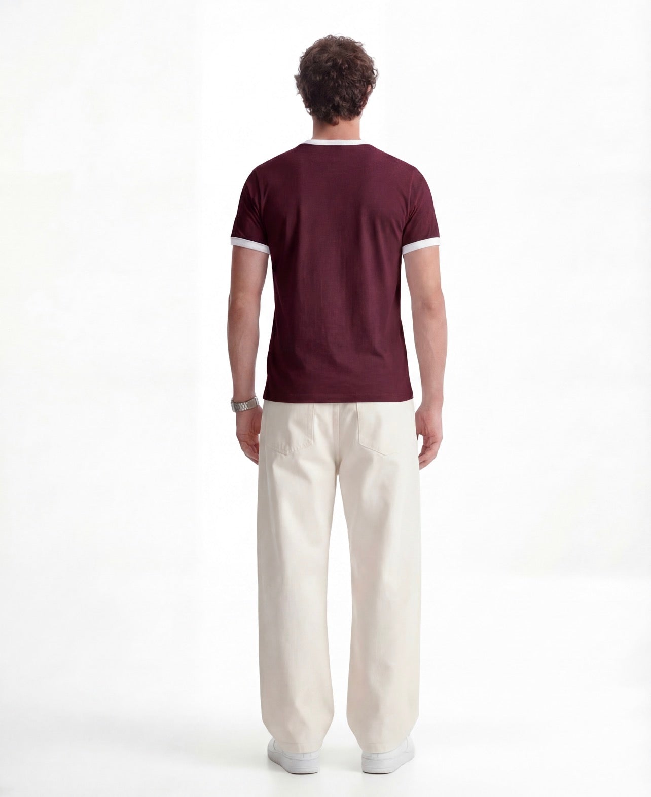Studio Burgundy Ringer Tee