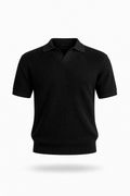 Midnight Black Knit Polo