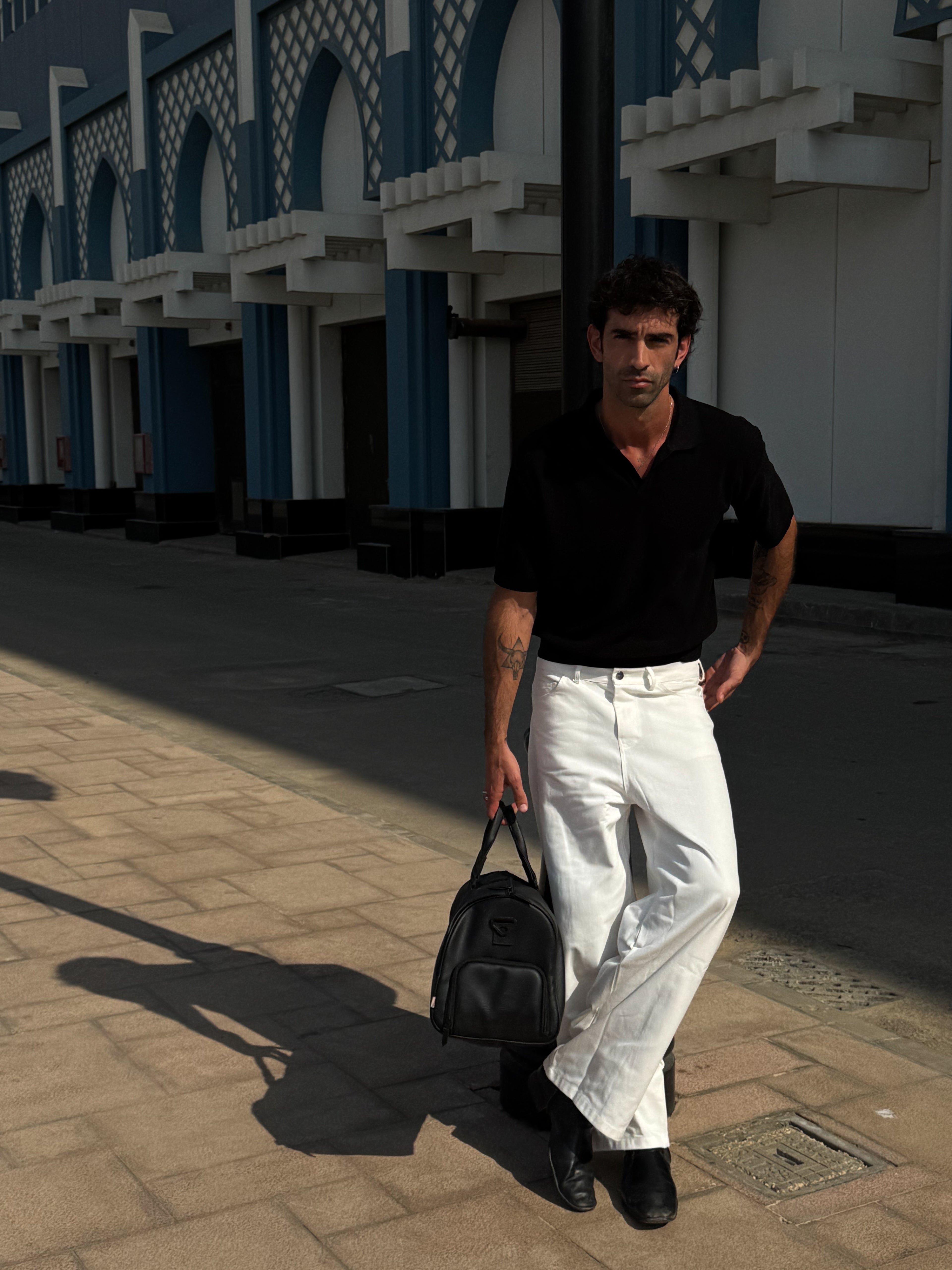 Midnight Black Knit Polo