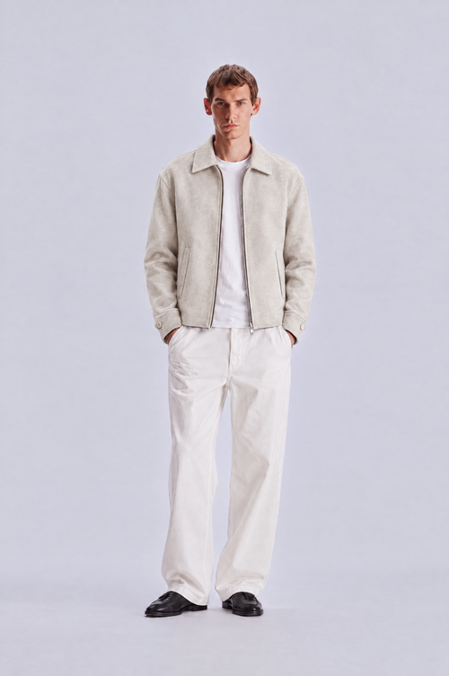 Beige wool jacket, front