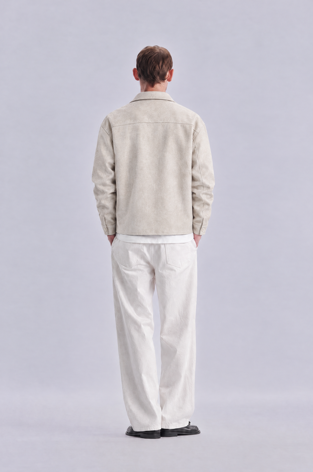 Beige wool jacket, back