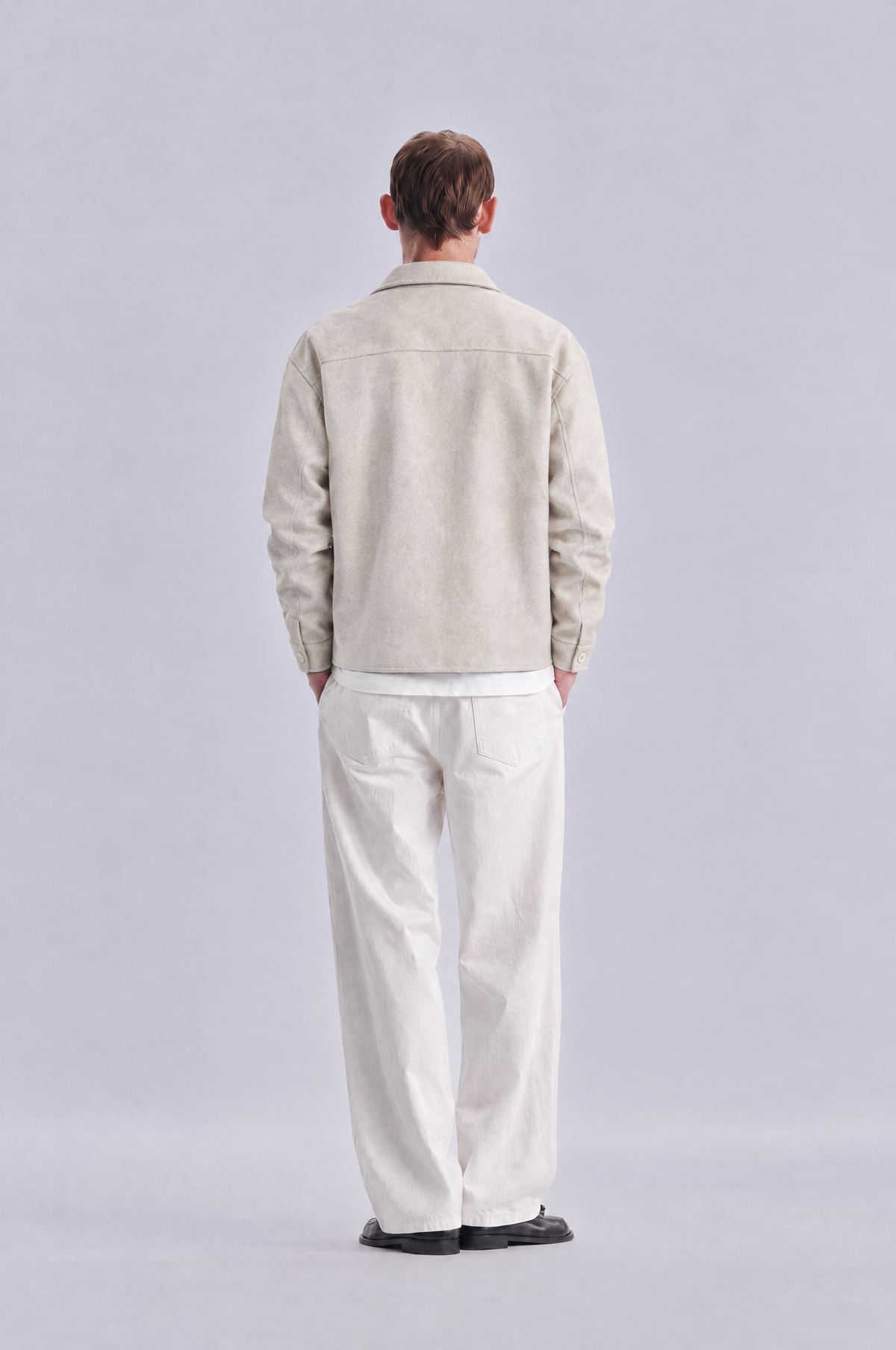 Beige wool jacket, back