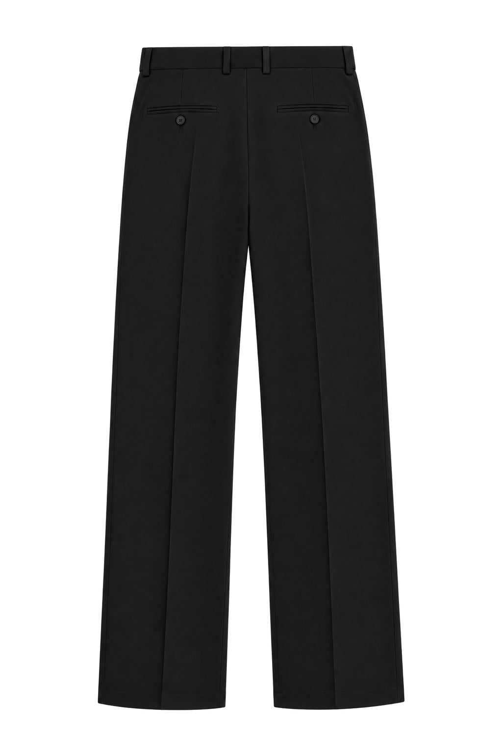Midnight Black Tailored Trousers, flat lay back