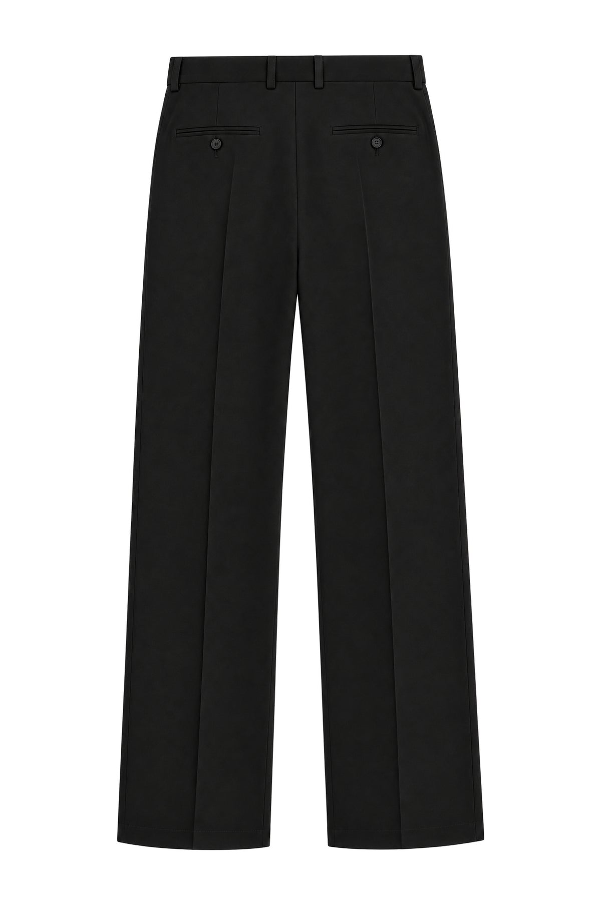 Midnight Black Tailored Trousers, flat lay back
