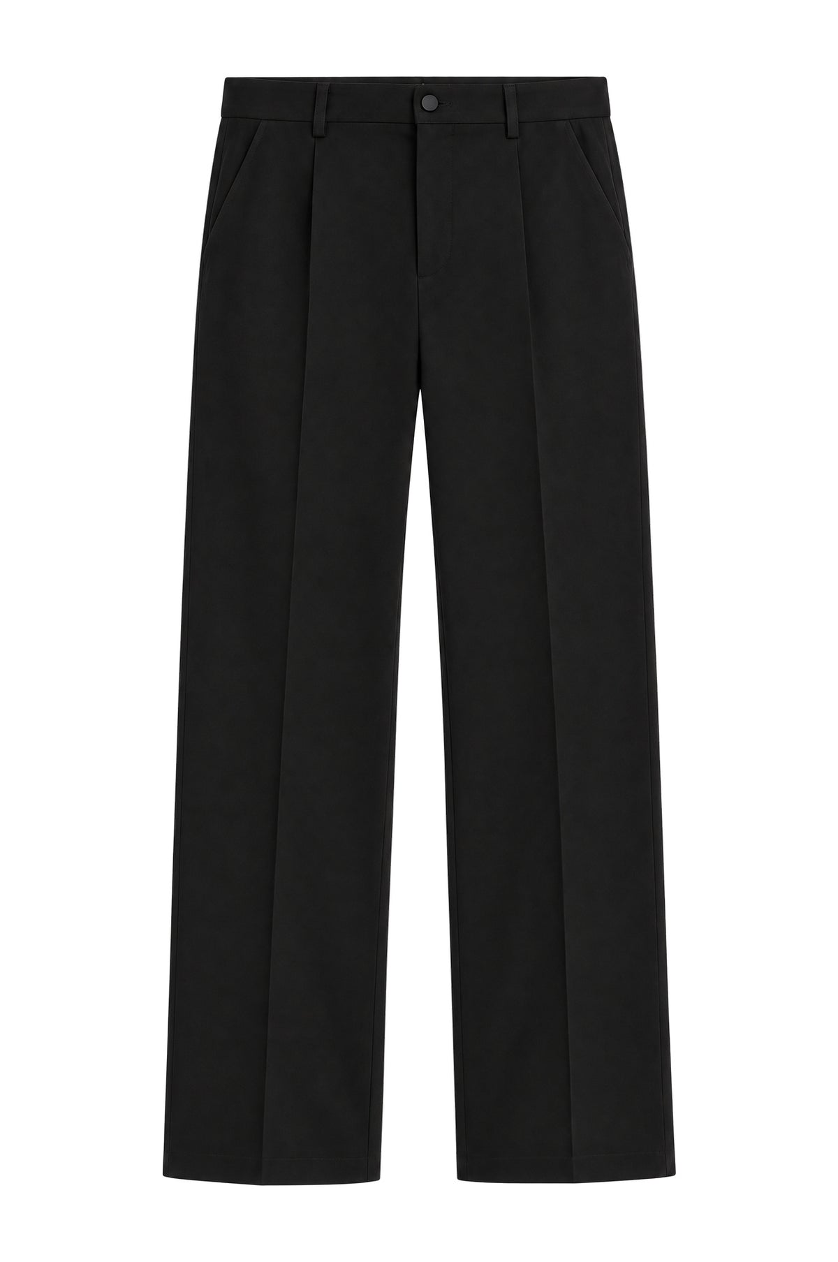 Midnight Black Tailored Trousers, flat lay front