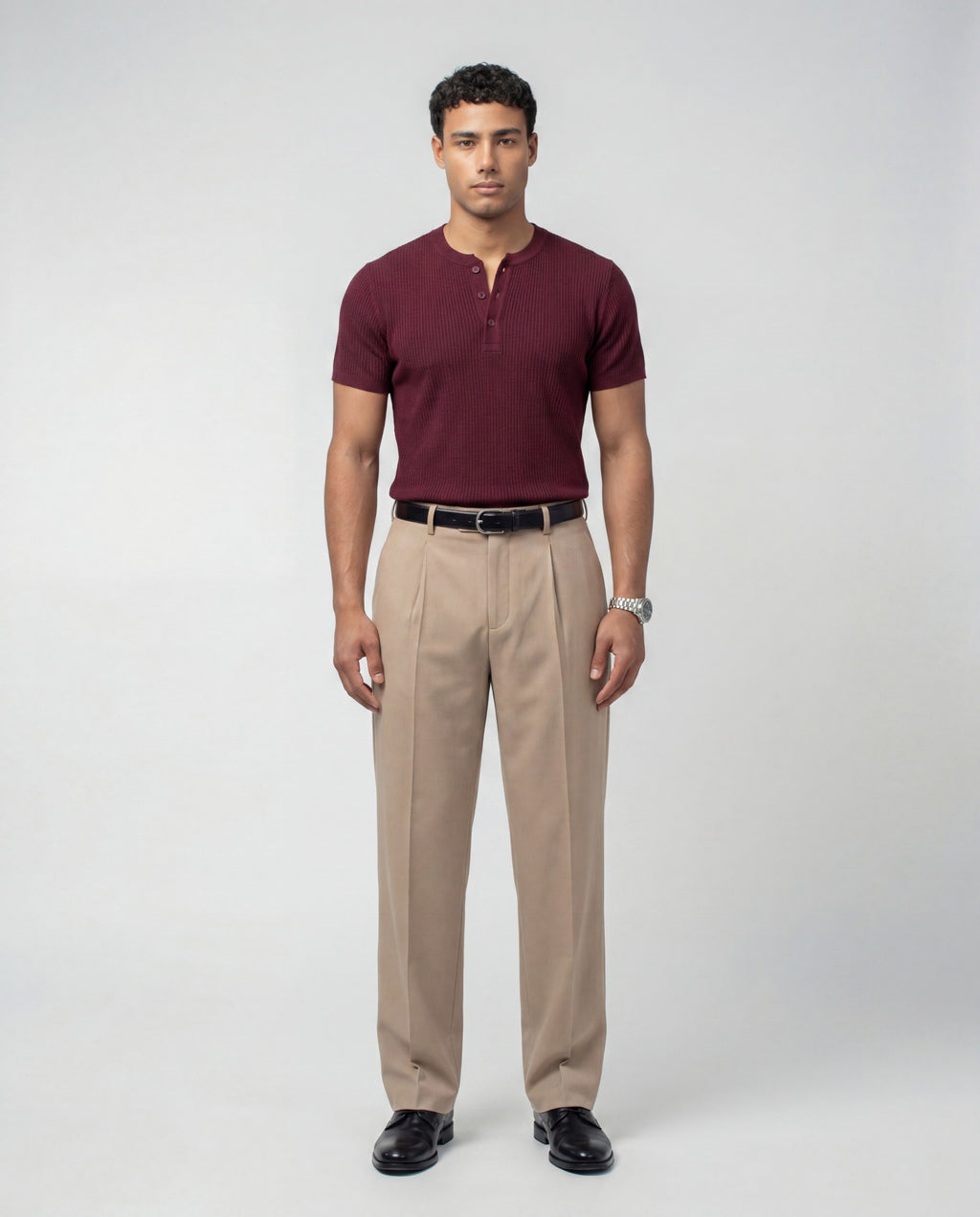 Beige Tailored Trousers