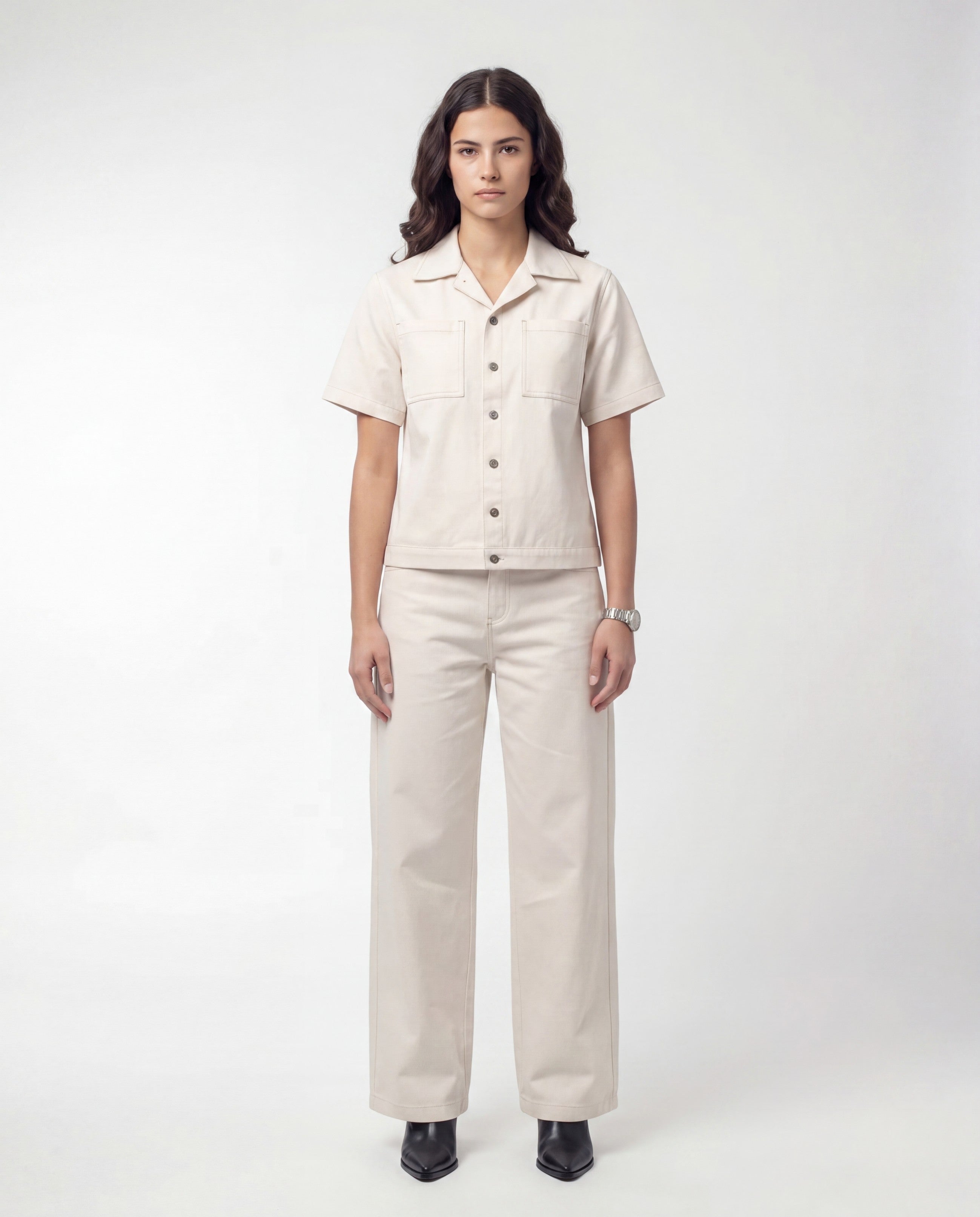 Refined Ivory Denim Jacket