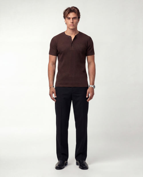 Espresso Brown Henley