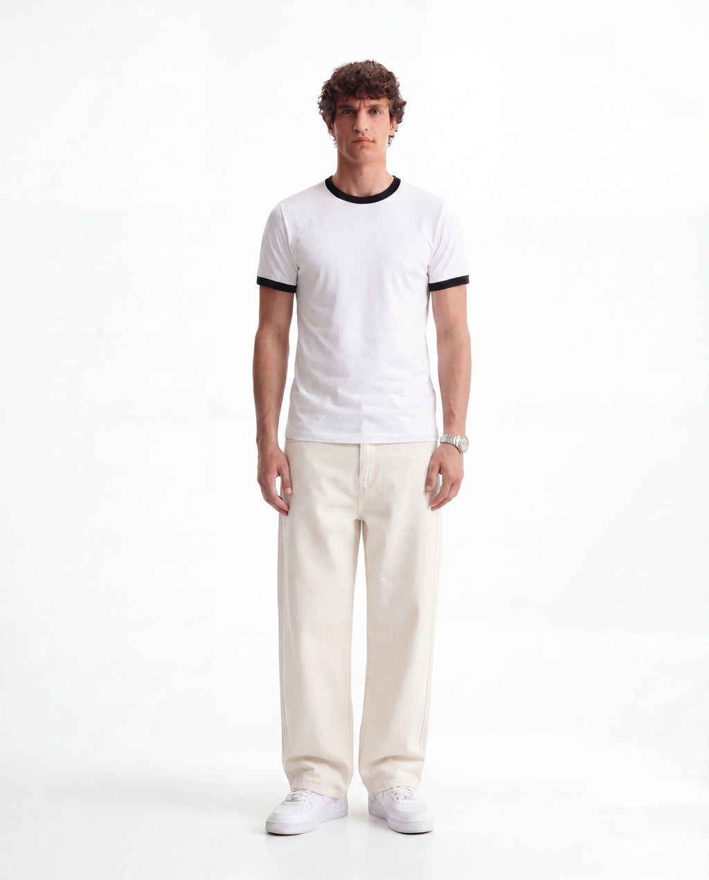 Studio White Ringer Tee