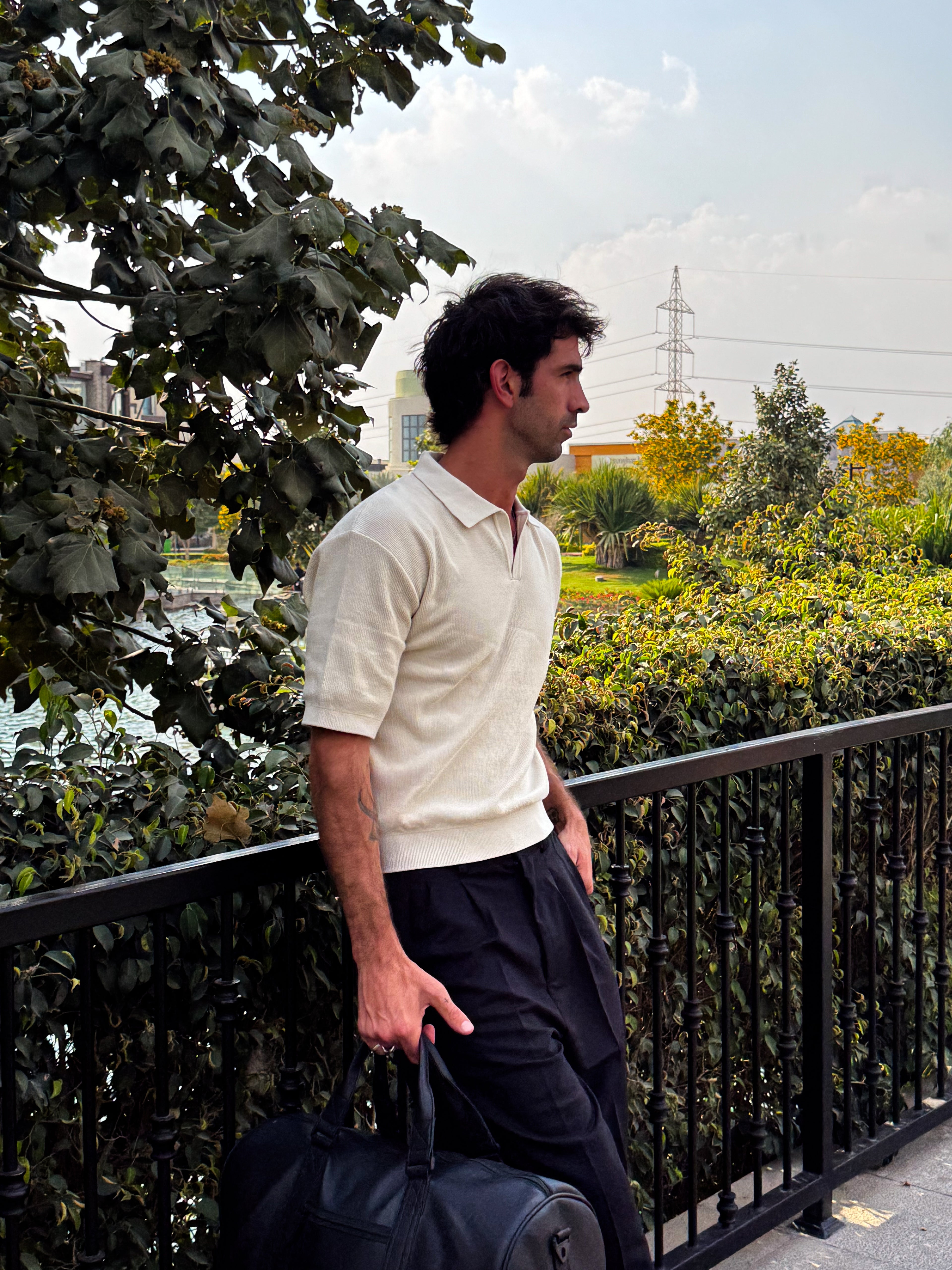 Sandstone Beige Knit Polo