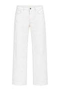 White denim jeans, flat lay front